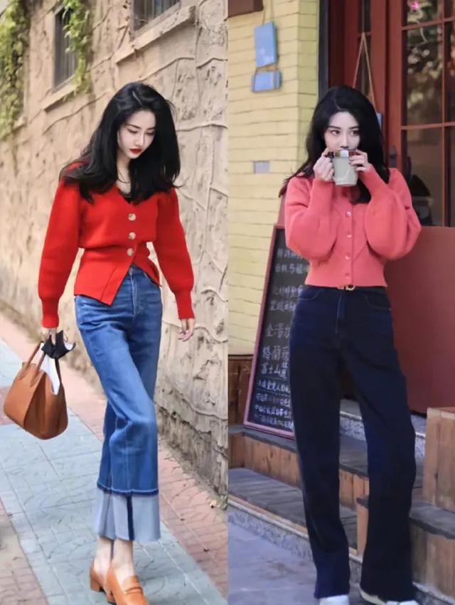 衣搭配阔腿裤和牛仔裤就能搭配高级感开元棋牌网站秋冬季就该这么打扮：毛(图2)