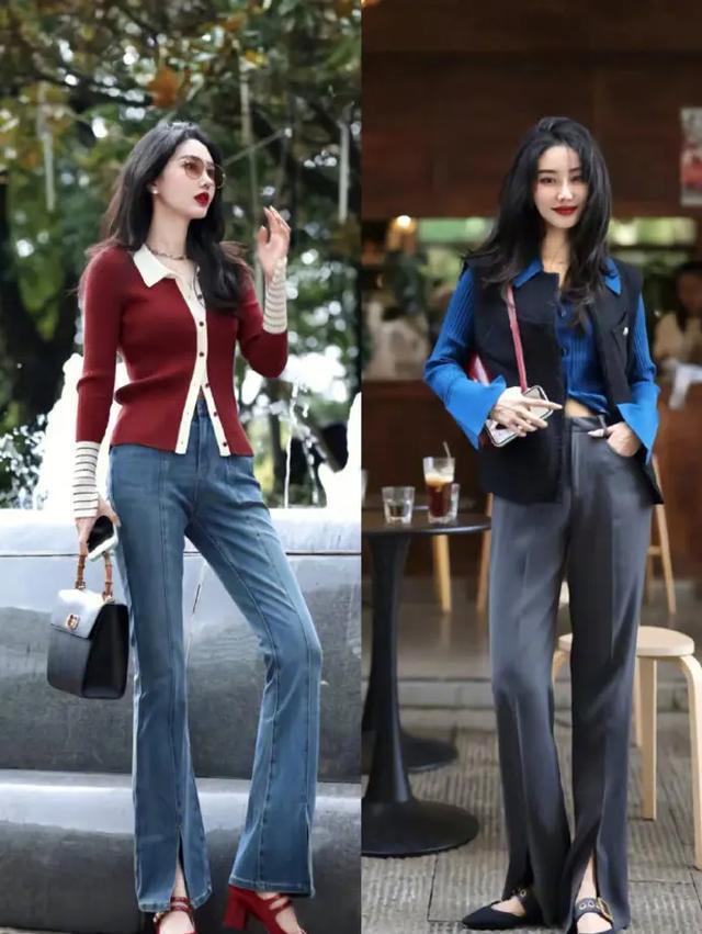 衣搭配阔腿裤和牛仔裤就能搭配高级感开元棋牌网站秋冬季就该这么打扮：毛(图6)